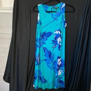 Ralph Lauren Turquoise and Blue Floral Dress